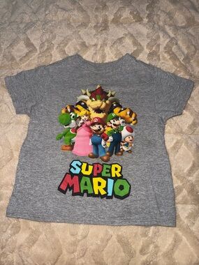 Nintendo Super Mario Multicolor Graphic Tee - Gray